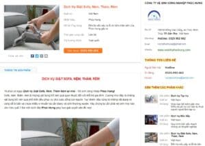 Trang Vàng Việt Nam cung cấp thông tin về dịch vụ giặt sofa nệm thảm rèm của công ty vệ sinh Phúc Hưng